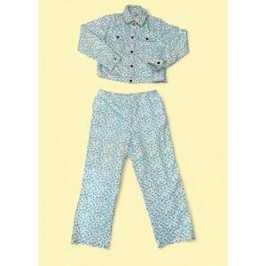 VTG Y2K Nine West Two-Piece Cotton Set Geometric Mod Unique Quirky Retro 12/14